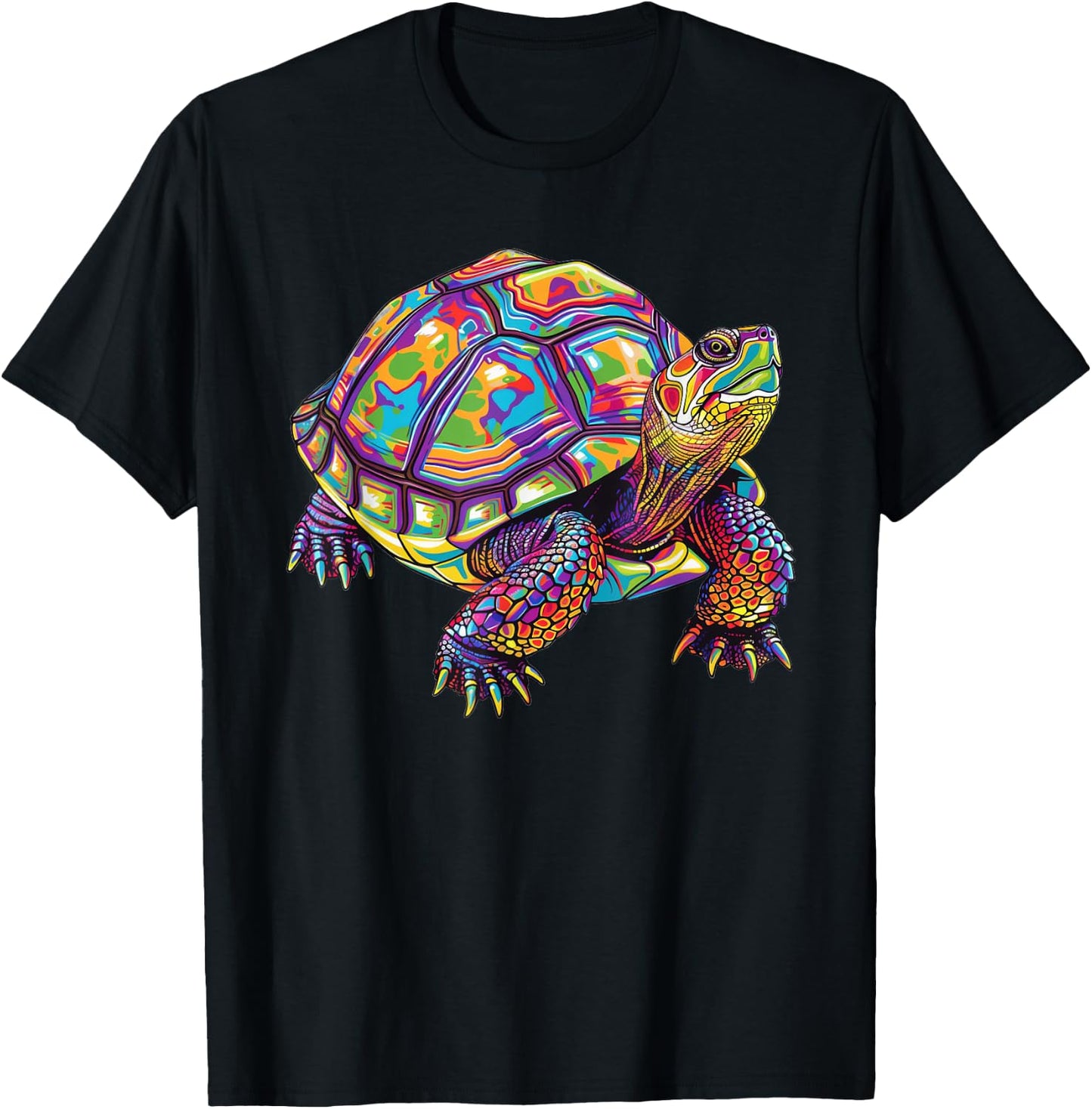 Eastern Box Turtle Psychedelic T-Shirt - T-Shirt | Black