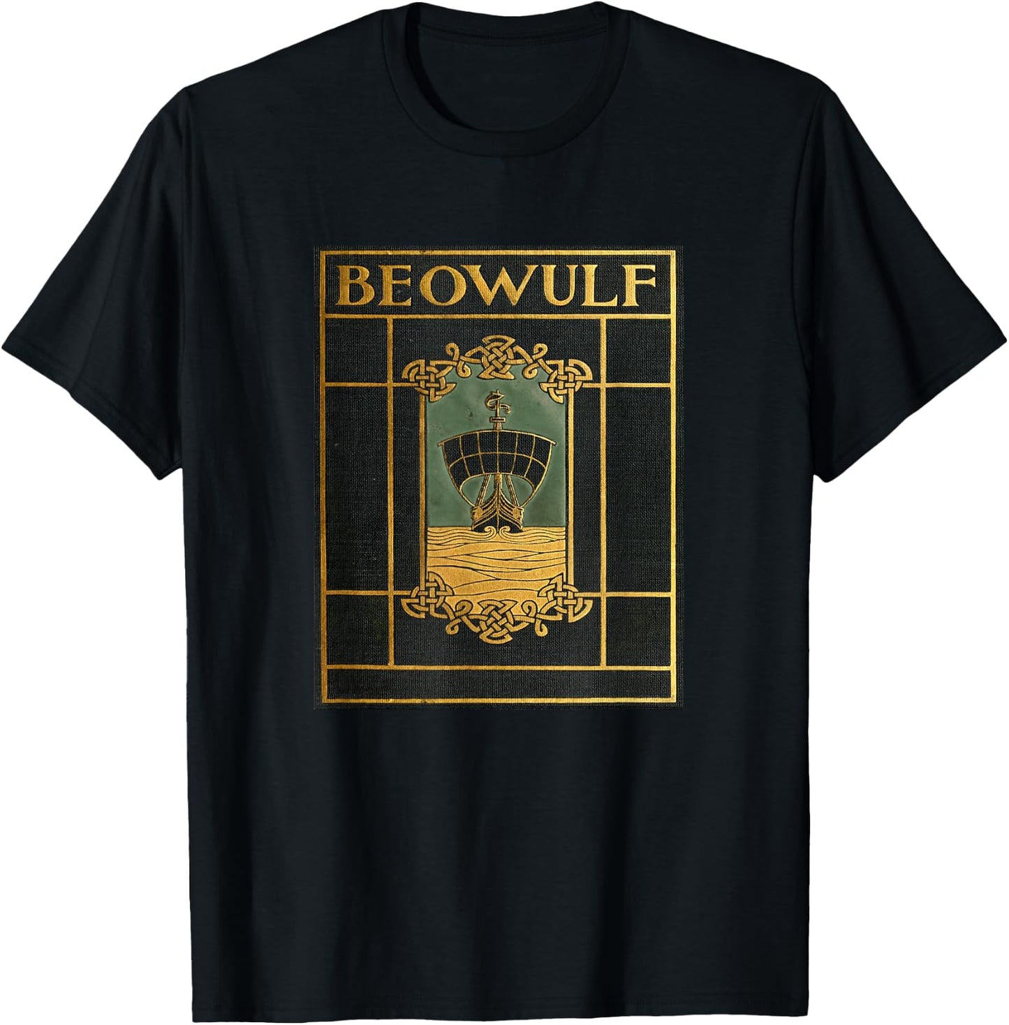 English and Viking Epic Poem Beowulf , -Adults, Black, Small, Short Sleeve T-Shirt - T-Shirt | Black