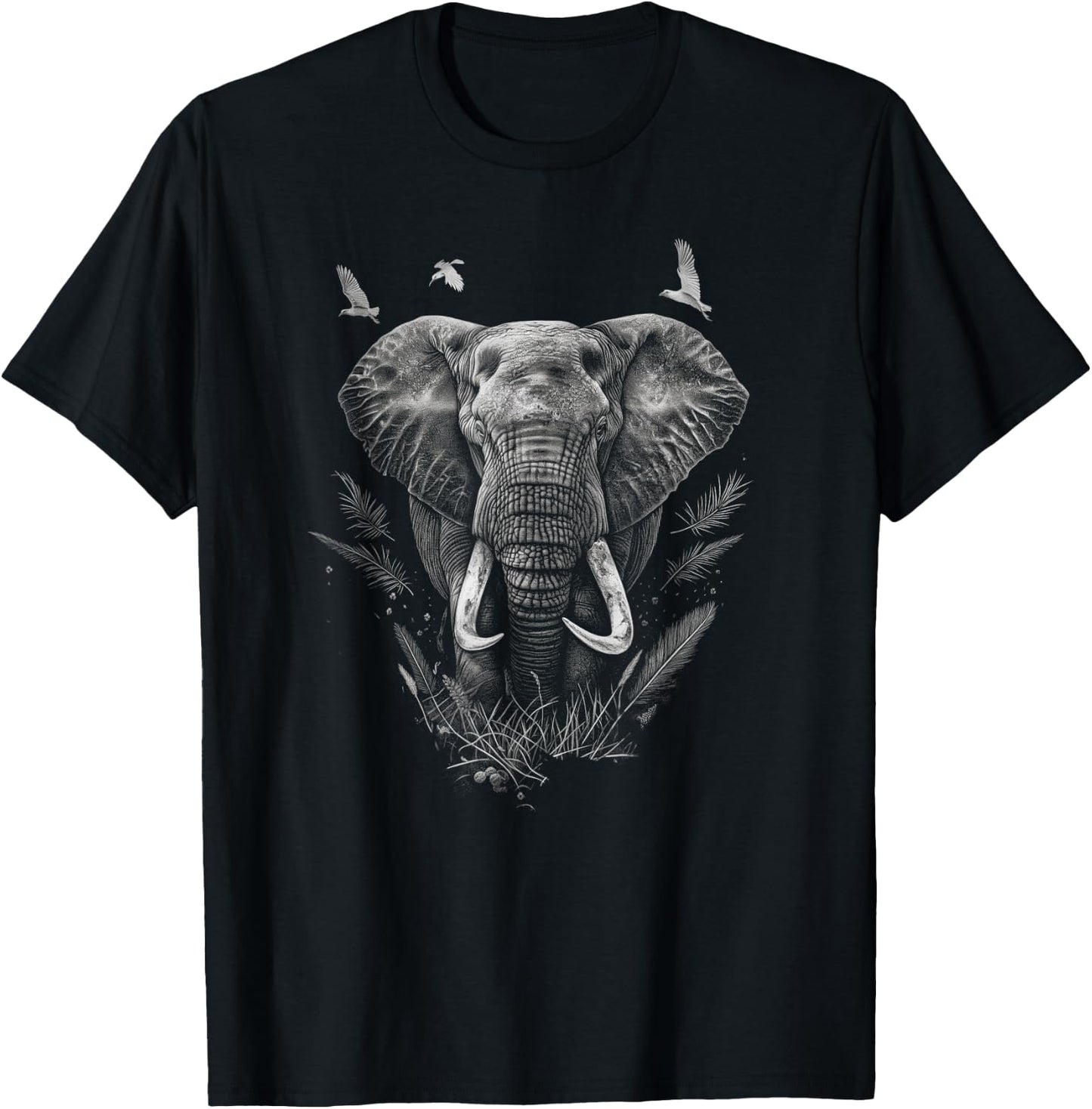 Elephant Lovers Funny For Man Woman Birds Lover T-Shirt - T-Shirt | Black