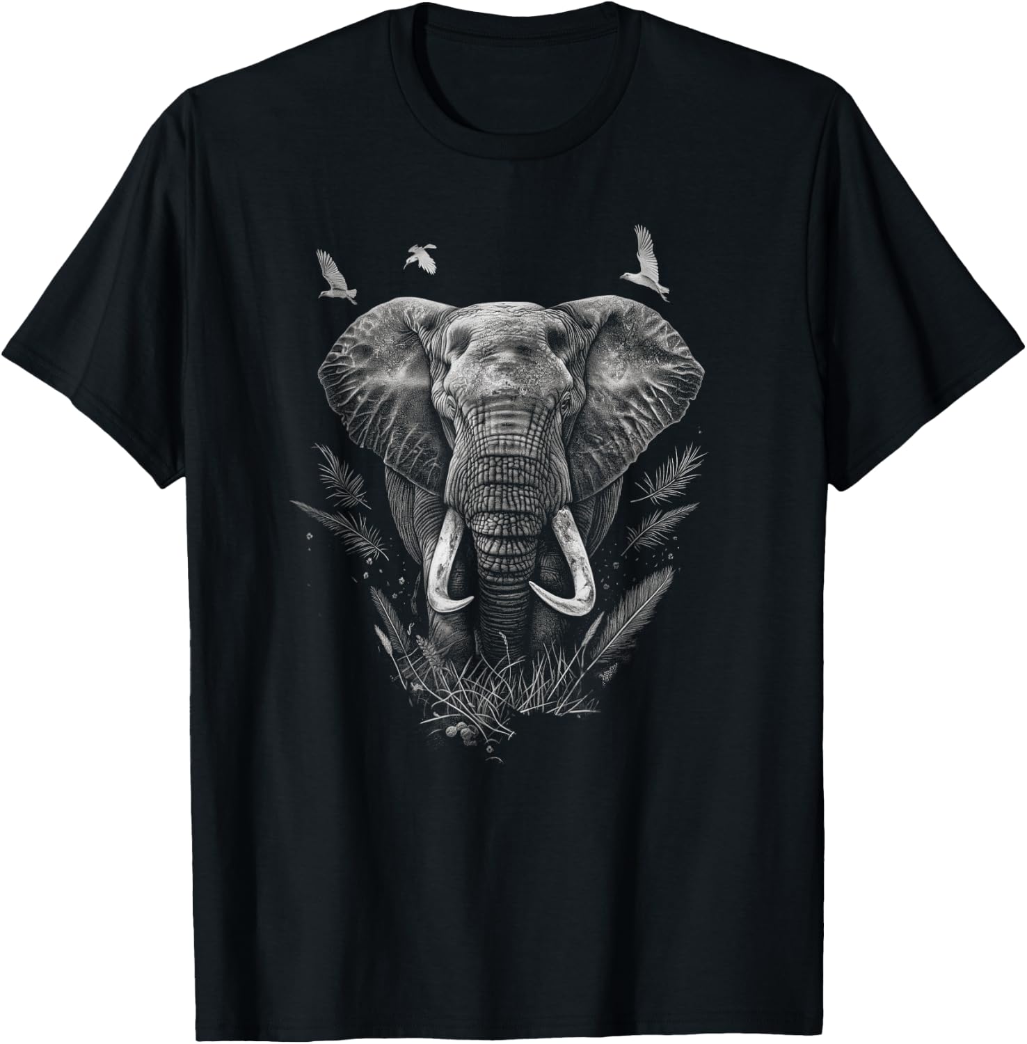 Elephant Lovers Funny For Man Woman Birds Lover T-Shirt - T-Shirt | Black