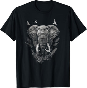 Elephant Lovers Funny For Man Woman Birds Lover T-Shirt - T-Shirt | Black