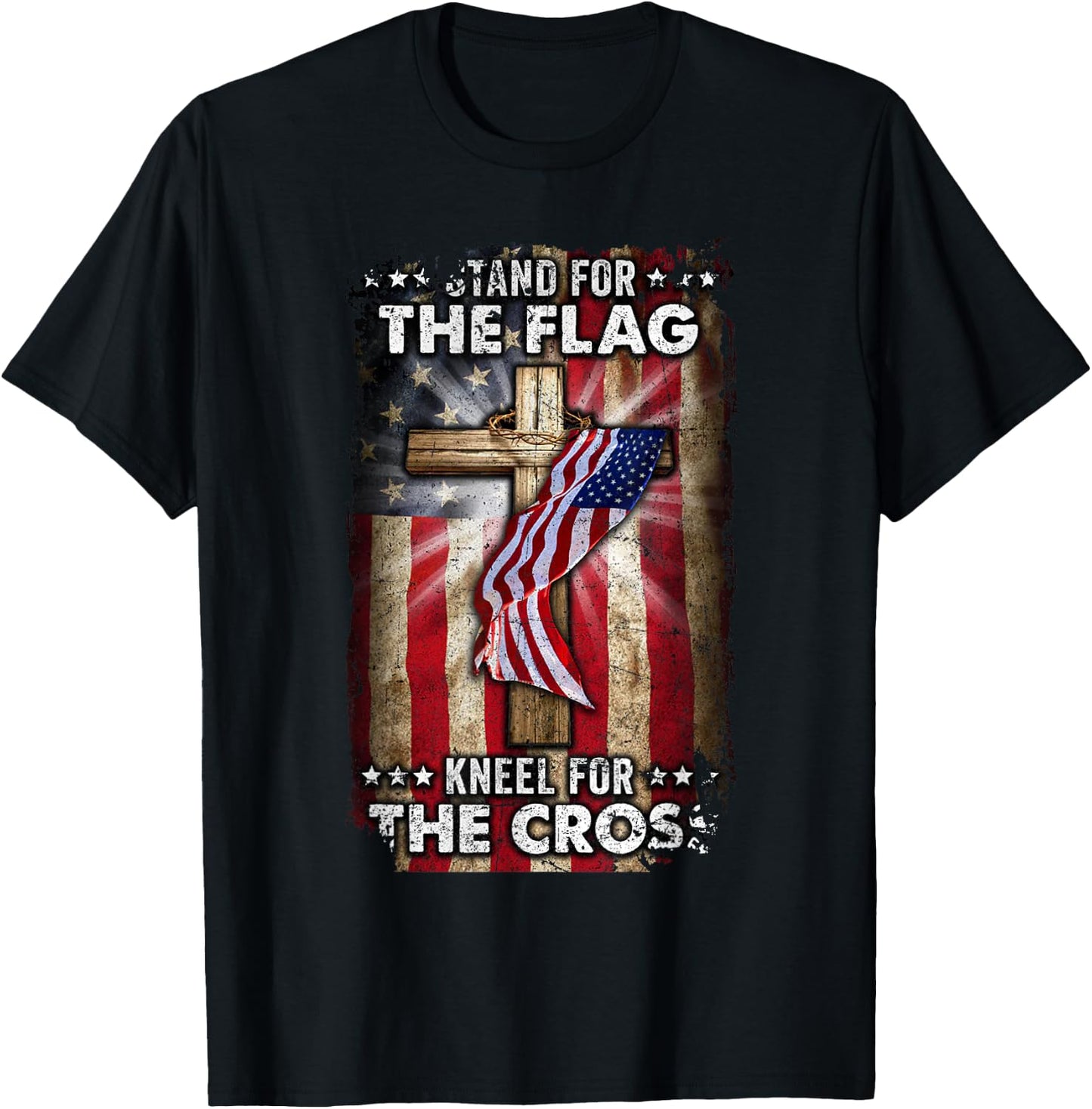 USA Flag Religious Quote 4th of July Christian Faith T-Shirt - T-Shirt | Black