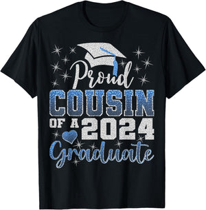 Super Proud Cousin of 2024 Graduate Awesome Family College T-Shirt - T-Shirt | Black