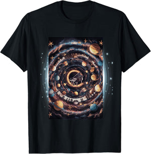 Galactic Music Symphony Cosmos T-Shirt - T-Shirt | Black