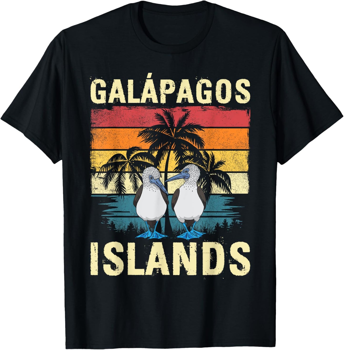 Vintage Blue-footed Booby Galapagos Islands T-Shirt - T-Shirt | Black