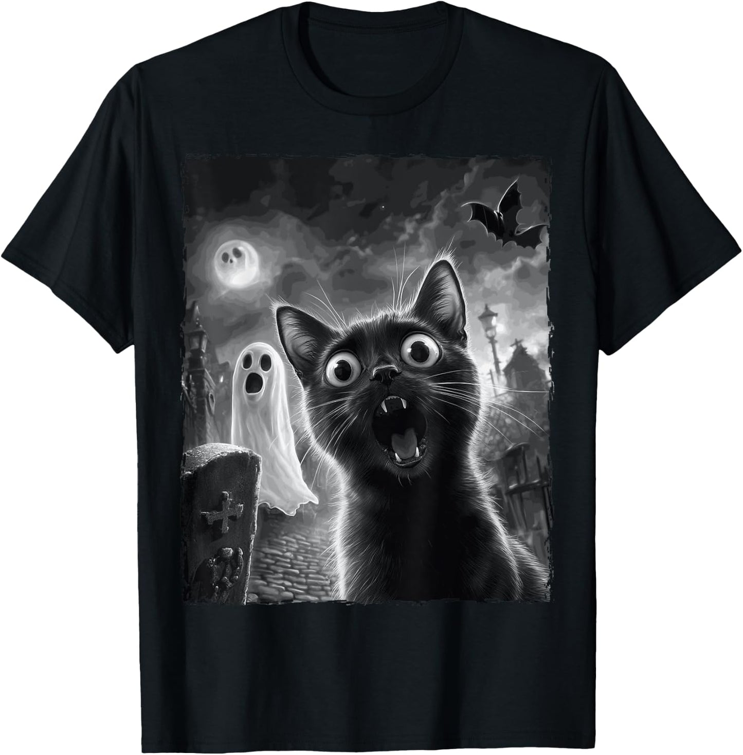 Funny Cat Halloween T-Shirt - T-Shirt | Black