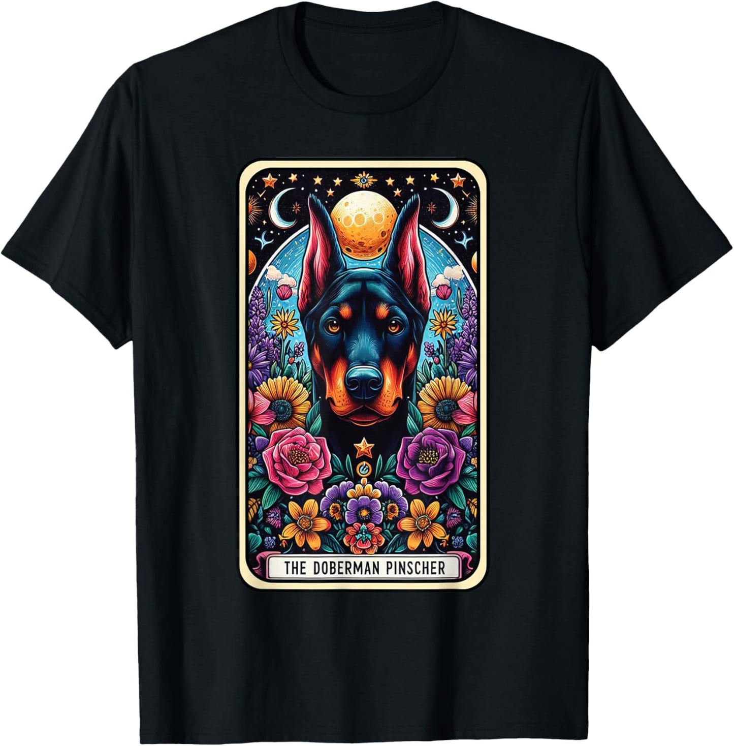 The Doberman Pinscher Tarot Card Dog T-Shirt - T-Shirt | Black