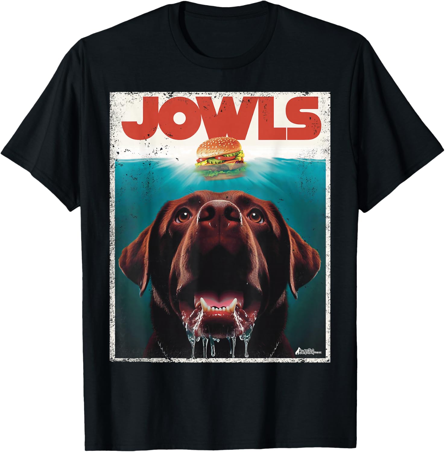 Funny Chocolate Lab Jowls, Labrador Retriever Dog Mom Dad T-Shirt - T-Shirt | Black