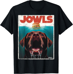 Funny Chocolate Lab Jowls, Labrador Retriever Dog Mom Dad T-Shirt - T-Shirt | Black