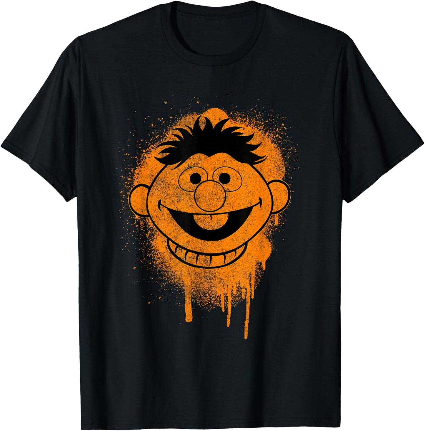 Sesame Street Ernie Graffiti Spray Face Halloween Costume T-Shirt - T-Shirt | Black
