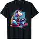 Funny Distressed Possum Gaming Retro Opossum Video Games T-Shirt - T-Shirt | Black