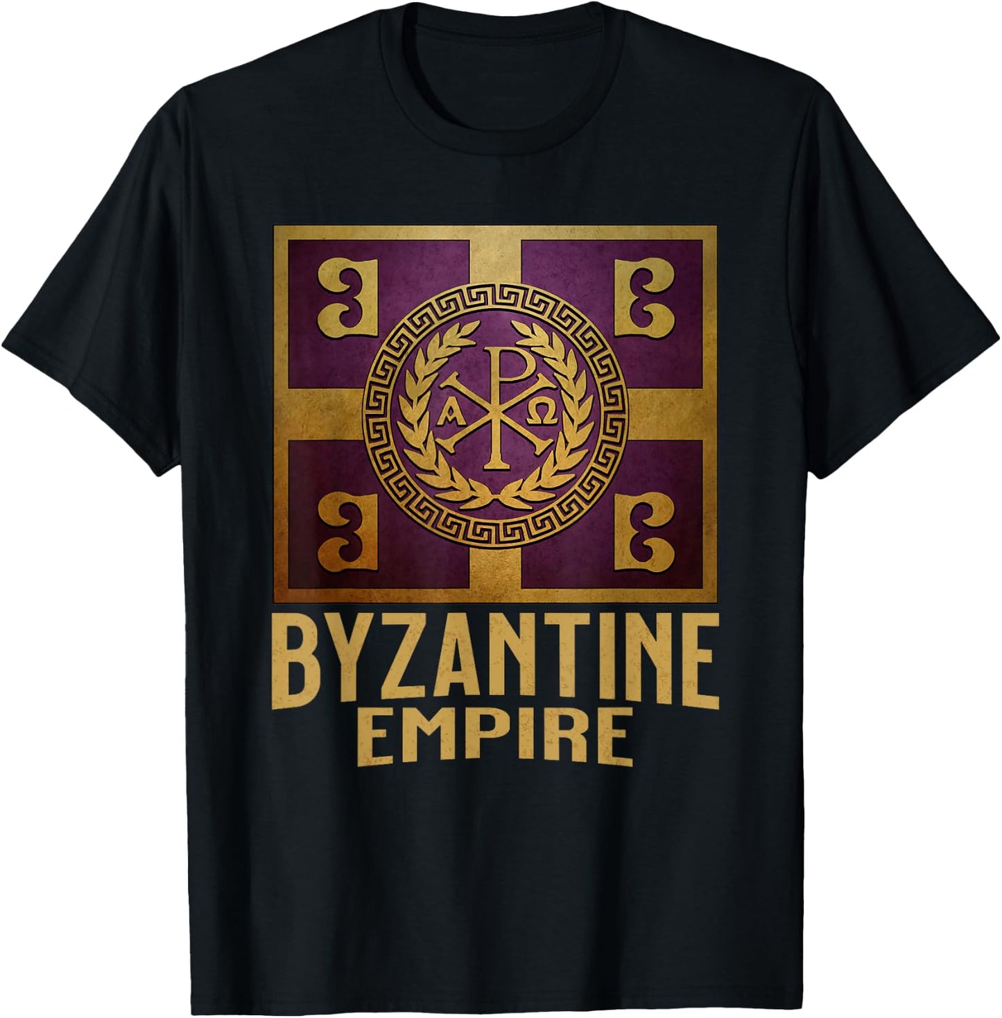 Byzantine Empire Flag Constantinople and Byzantium T-Shirt - T-Shirt | Black