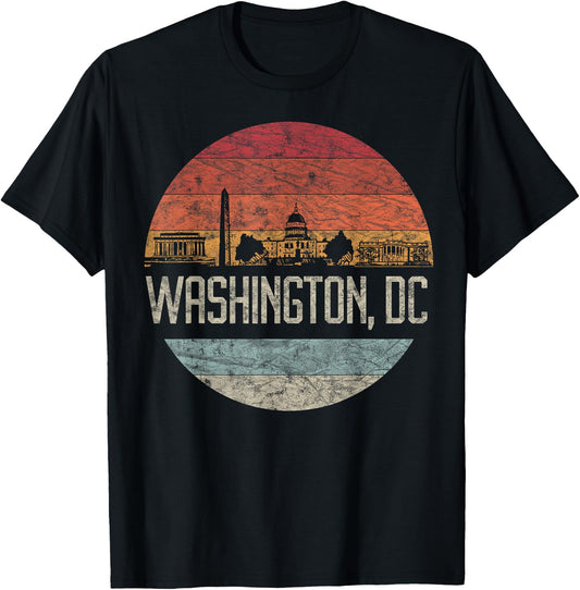 Washington D.C.Vacation Cherry Blossom White House Capitol T-Shirt - T-Shirt | Black