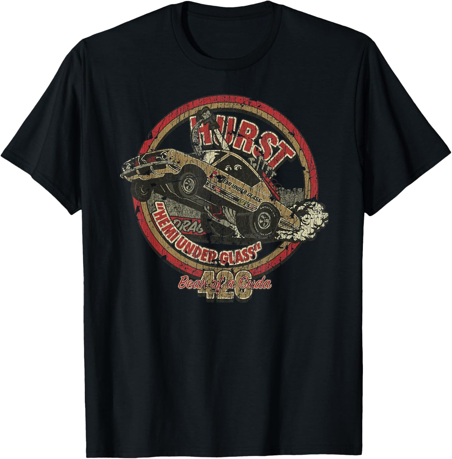 426 Hemi 'Bear of a Cuda' Barracuda , Small, Black T-Shirt - T-Shirt | Black