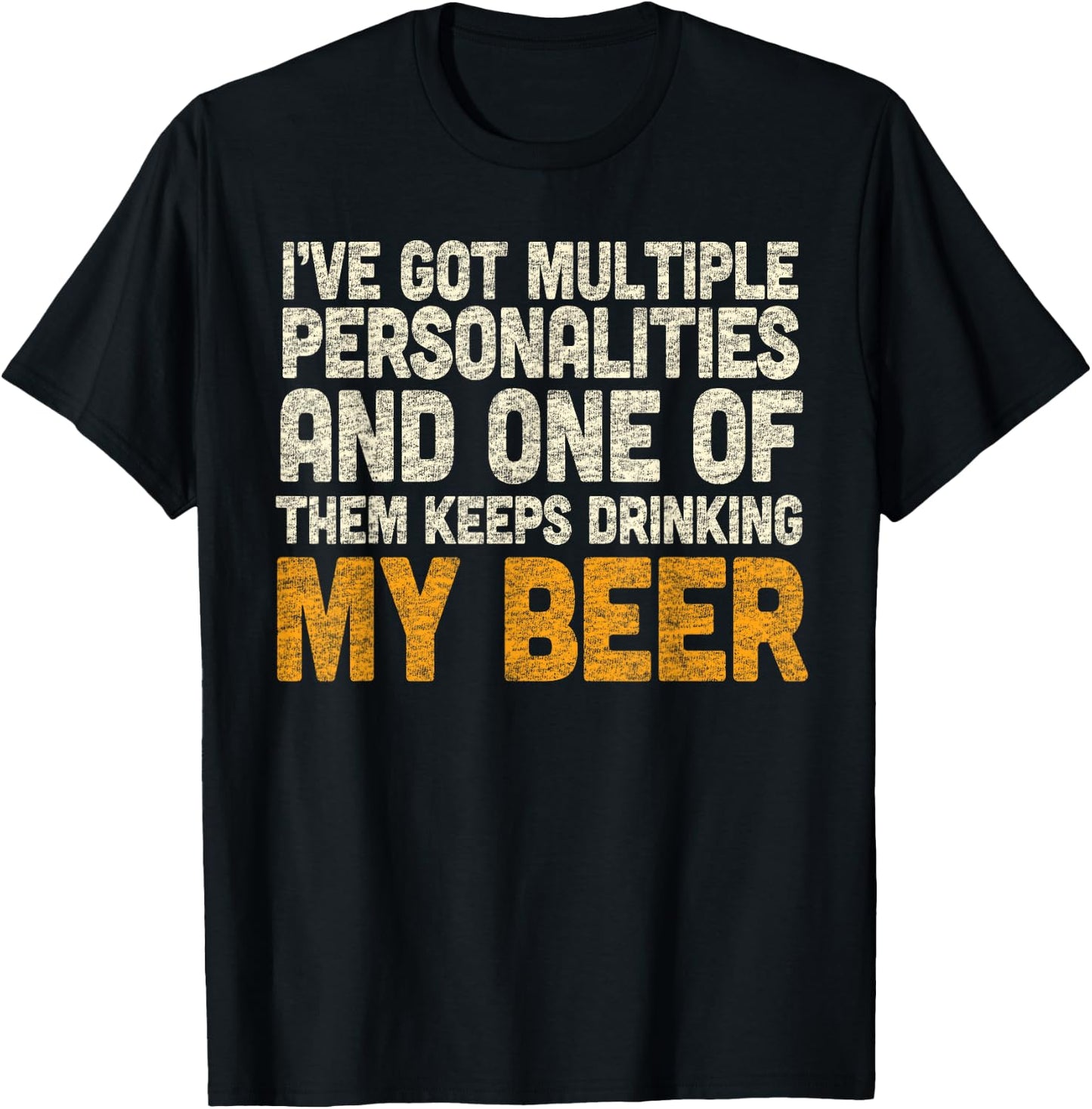 Funny Beer Drinking Shirt Multiple Personalities T-Shirt - T-Shirt | Black