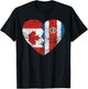 Costa Rican Canadian Flags Heart | Canada Costa Rica Roots T-Shirt - T-Shirt | Black