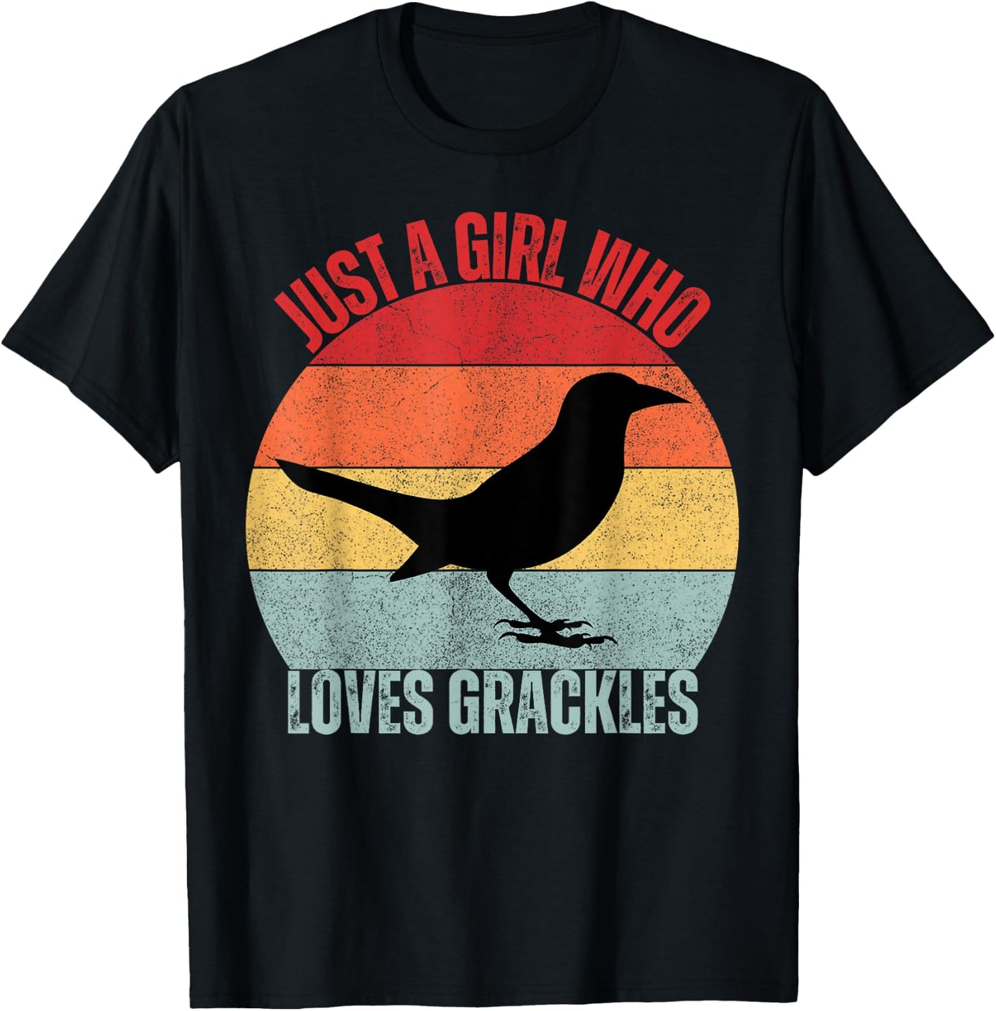 Just A Girl Who Loves Grackles Birds Birding T-Shirt - T-Shirt | Black
