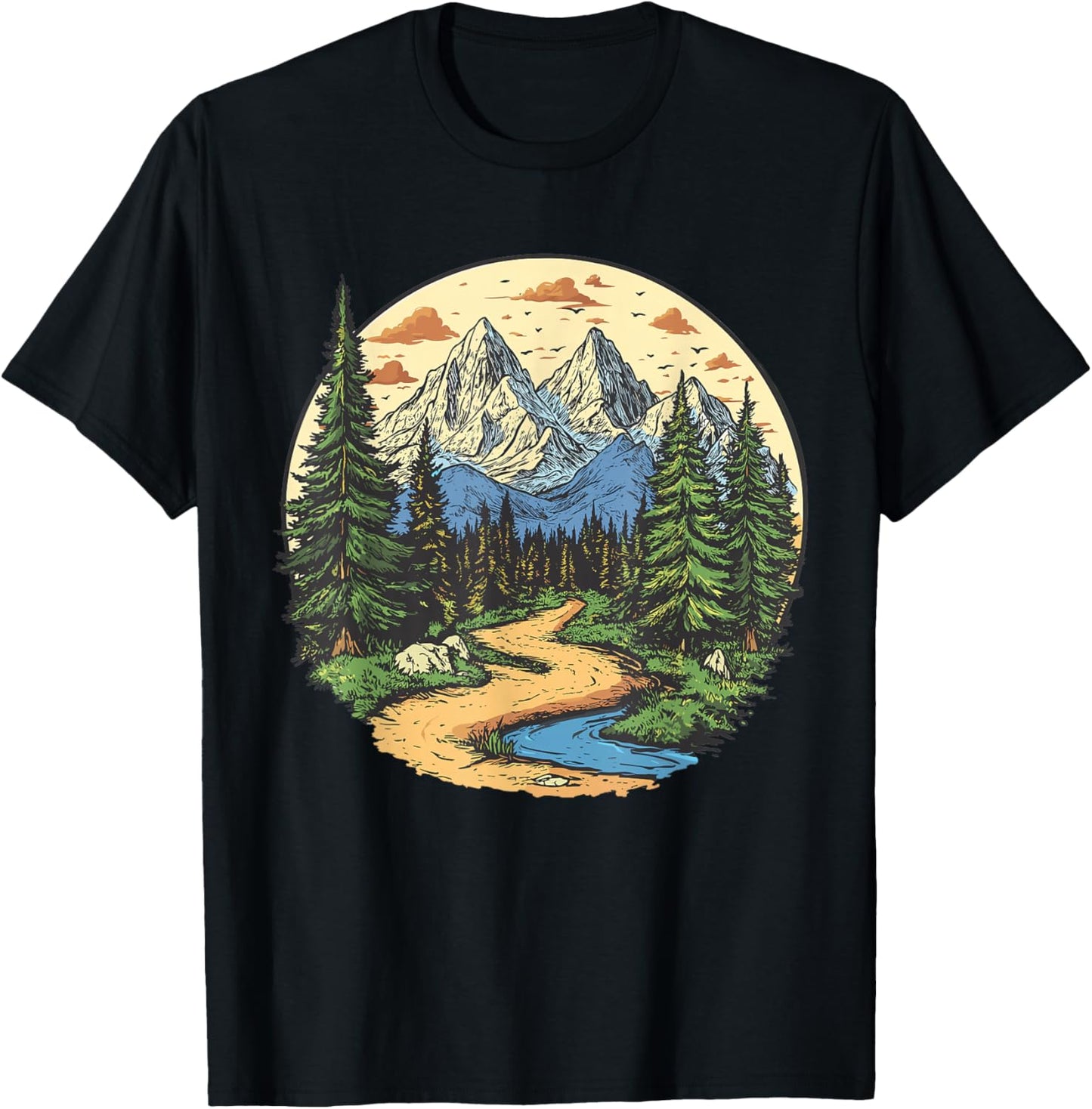 Hiking in Nature, Hiking T-Shirt - T-Shirt | Black