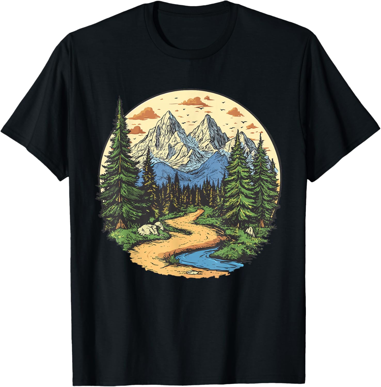 Hiking in Nature, Hiking T-Shirt - T-Shirt | Black