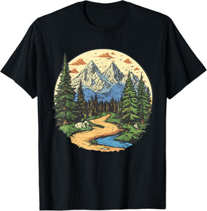 Hiking in Nature, Hiking T-Shirt - T-Shirt | Black