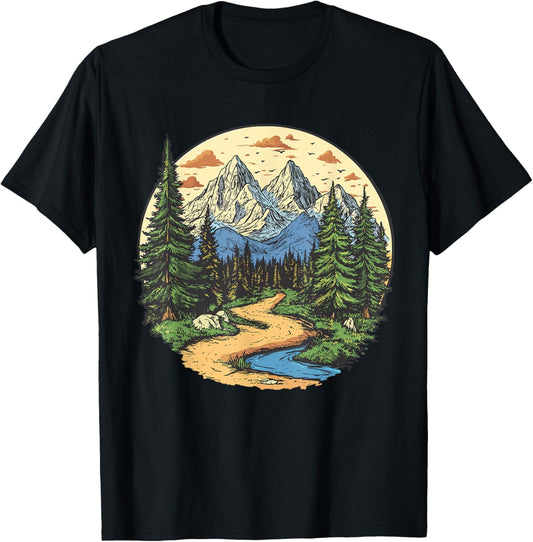 Hiking in Nature, Hiking T-Shirt - T-Shirt | Black