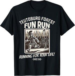 Teutoburg Forest Fun Run Funny Roman History Meme T-Shirt - T-Shirt | Black
