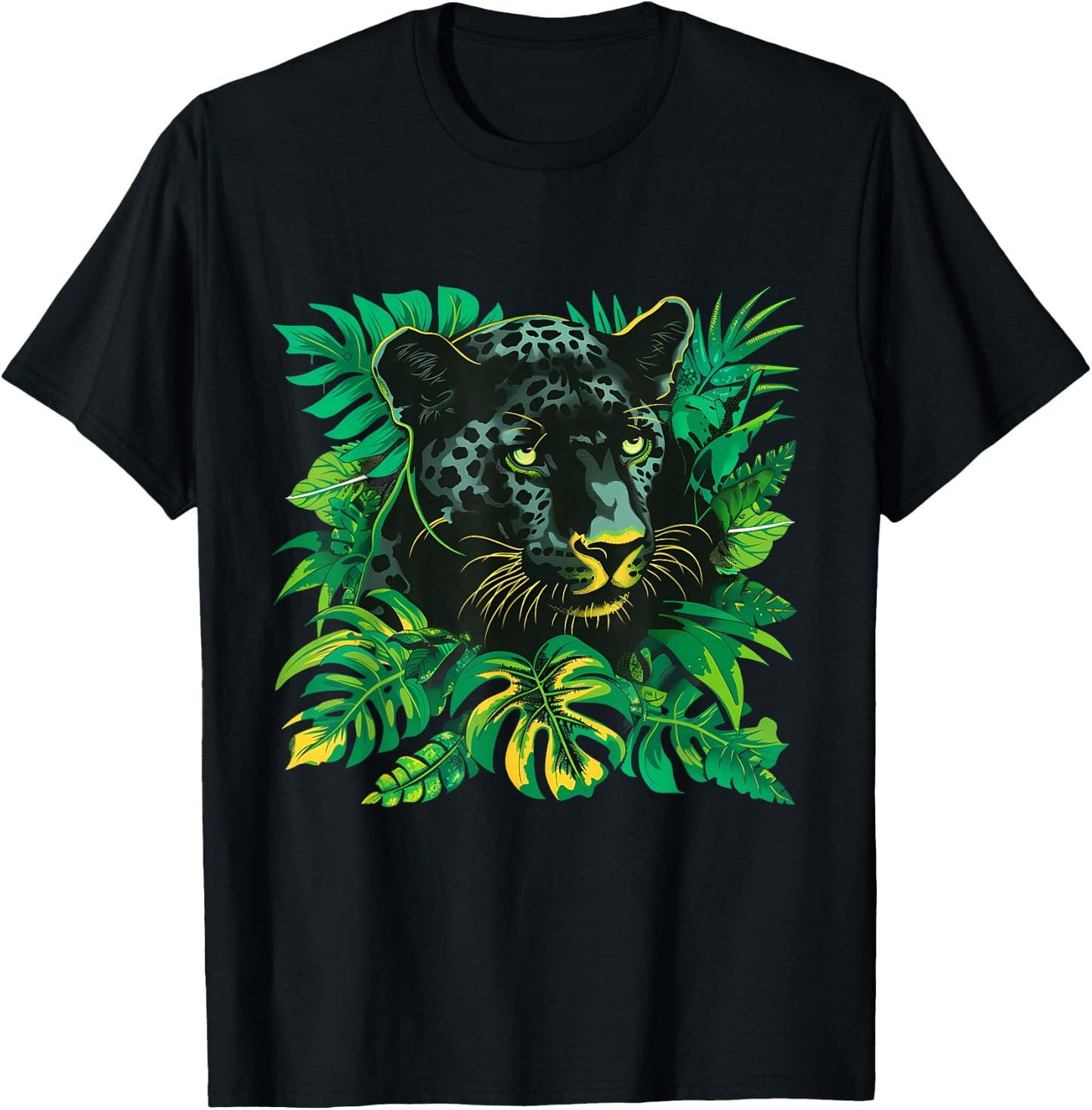 Panther Drawing Animal Art Portrait Nature Panther Lover T-Shirt - T-Shirt | Black
