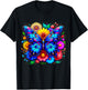 Butterfly and Flowers T-Shirt - T-Shirt | Black