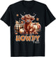 Howdy Fall Western Farm Country Highland Cow Autumn Pumpkin T-Shirt - T-Shirt | Black