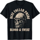 Blue Collar Pride Construction Iron Worker Skull Blue Collar T-Shirt - T-Shirt | Black