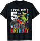 Five 5th Birthday Dinosaur Monster Truck T-Shirt - T-Shirt | Black