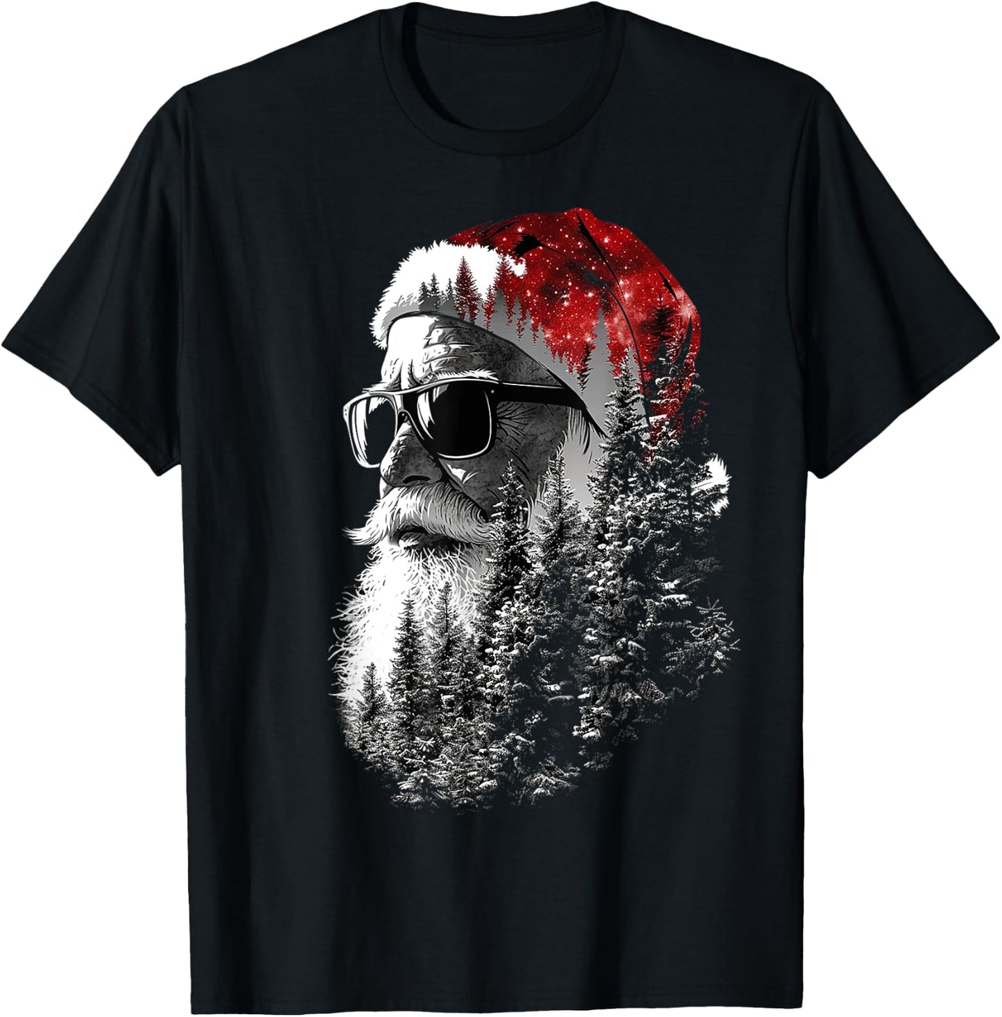 Santa Claus Christmas Motif X-Mas Sunglasses Santa Claus T-Shirt - T-Shirt | Black