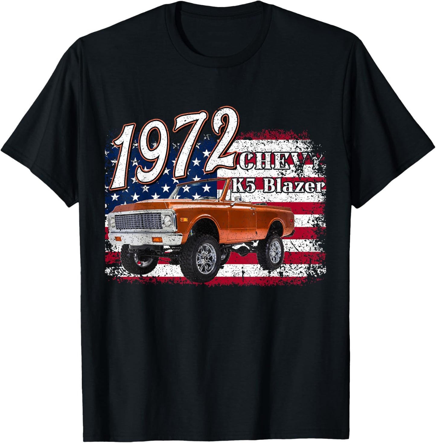 1972 72 K5 Blazer 4th Of July American Truck T-Shirt - T-Shirt | Black