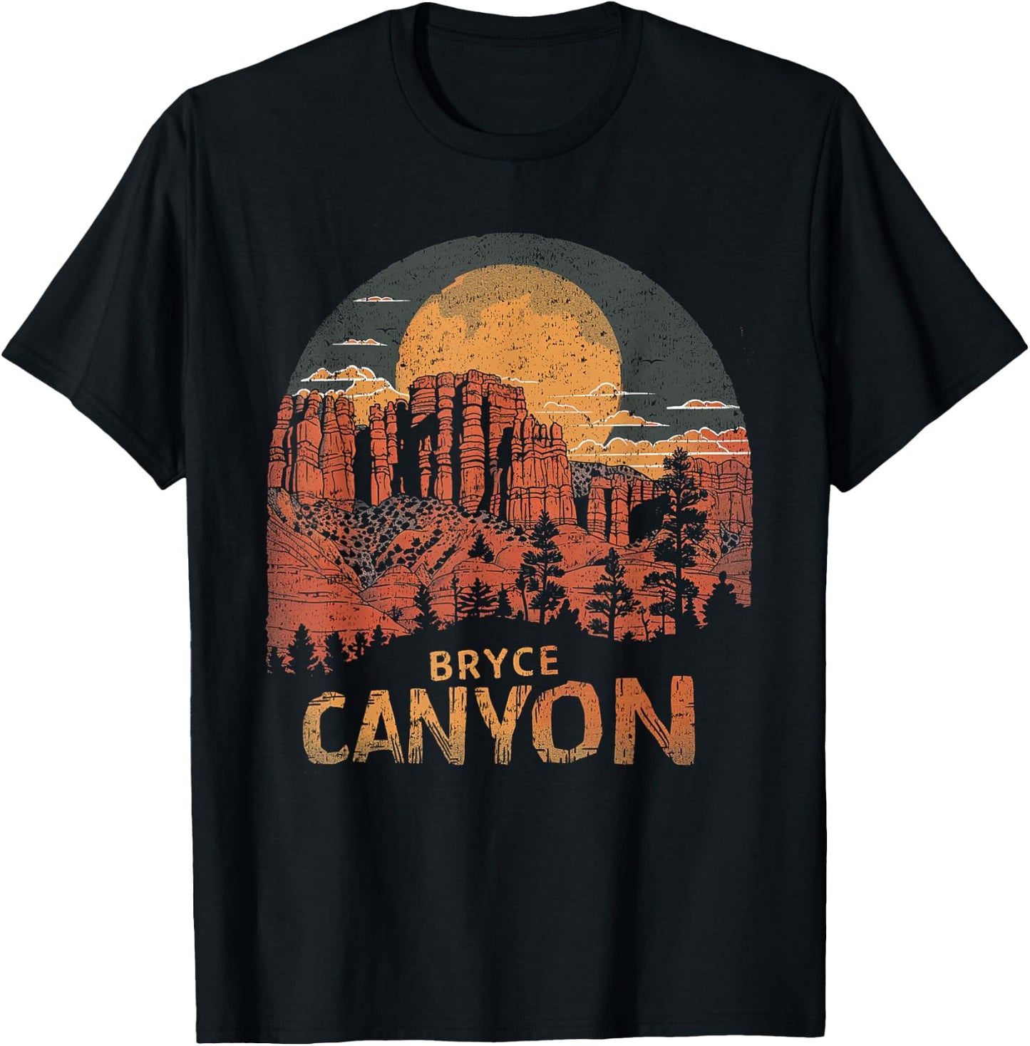 Bryce Canyon - US National Park Vintage Men Women Kids Utah T-Shirt - T-Shirt | Black