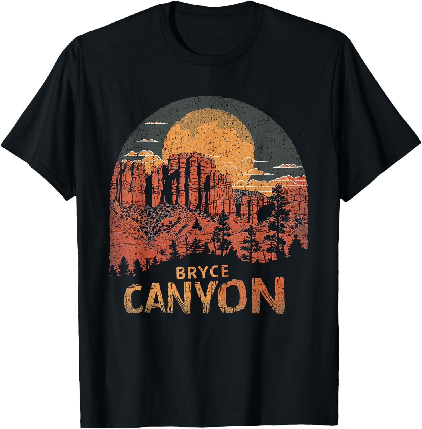 Bryce Canyon - US National Park Vintage Men Women Kids Utah T-Shirt - T-Shirt | Black