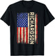 Richardson Last Name Shirt Richardson Name American Flag Kids Men T-Shirt - T-Shirt | Black