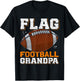 Flag Football Grandpa | Player Flag Football T-Shirt - T-Shirt | Black