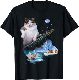 Titanic Cats T-Shirt - T-Shirt | Black