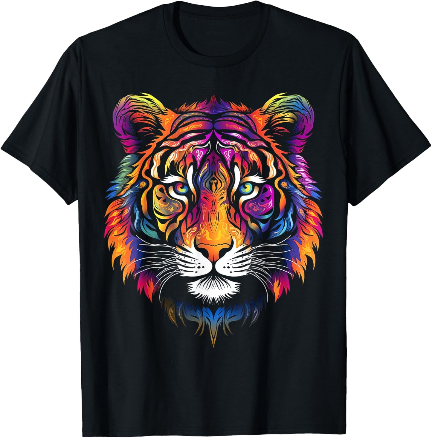 Tiger Animal Graphic Artwork Tiger T-Shirt - T-Shirt | Black