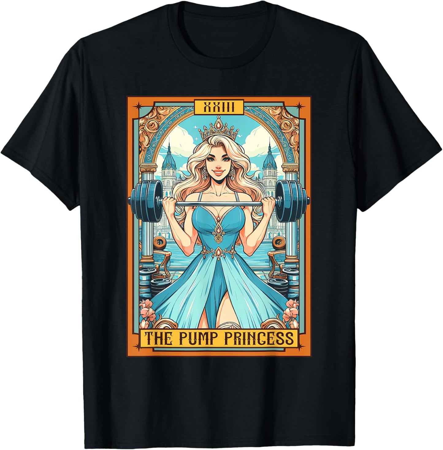 Body Pump Fitness Workout Gym The Pump Princess Tarot Card T-Shirt - T-Shirt | Black