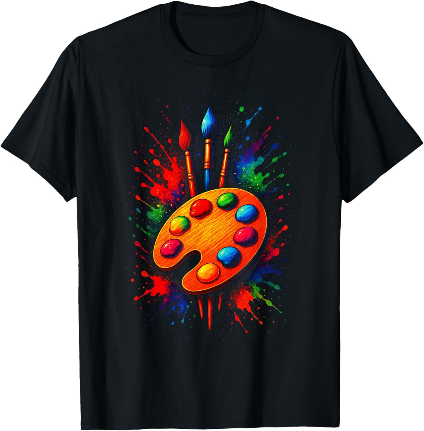 Artistic Palette & Brushes - Funny Artist Painting T-Shirt - T-Shirt | Black
