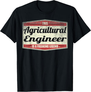 Funny Profession Quote Vintage Agricultural Engineer T-Shirt - T-Shirt | Black