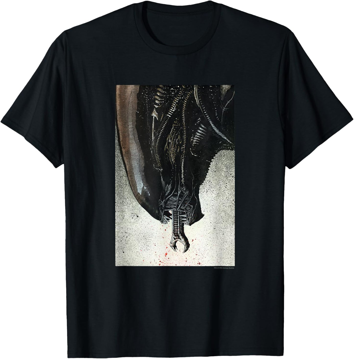 Aliens Iconic Xenomorph Big Head Paint Splatter Big Portrait T-Shirt - T-Shirt | Black