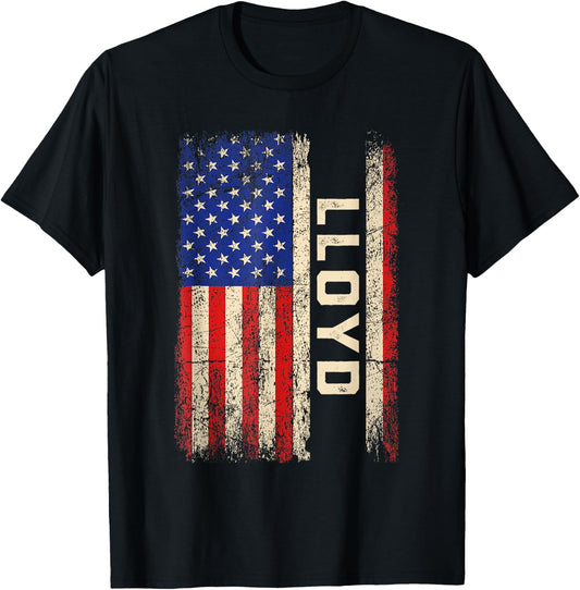 Lloyd First Name Shirt Lloyd Name American Flag Kids Men T-Shirt - T-Shirt | Black