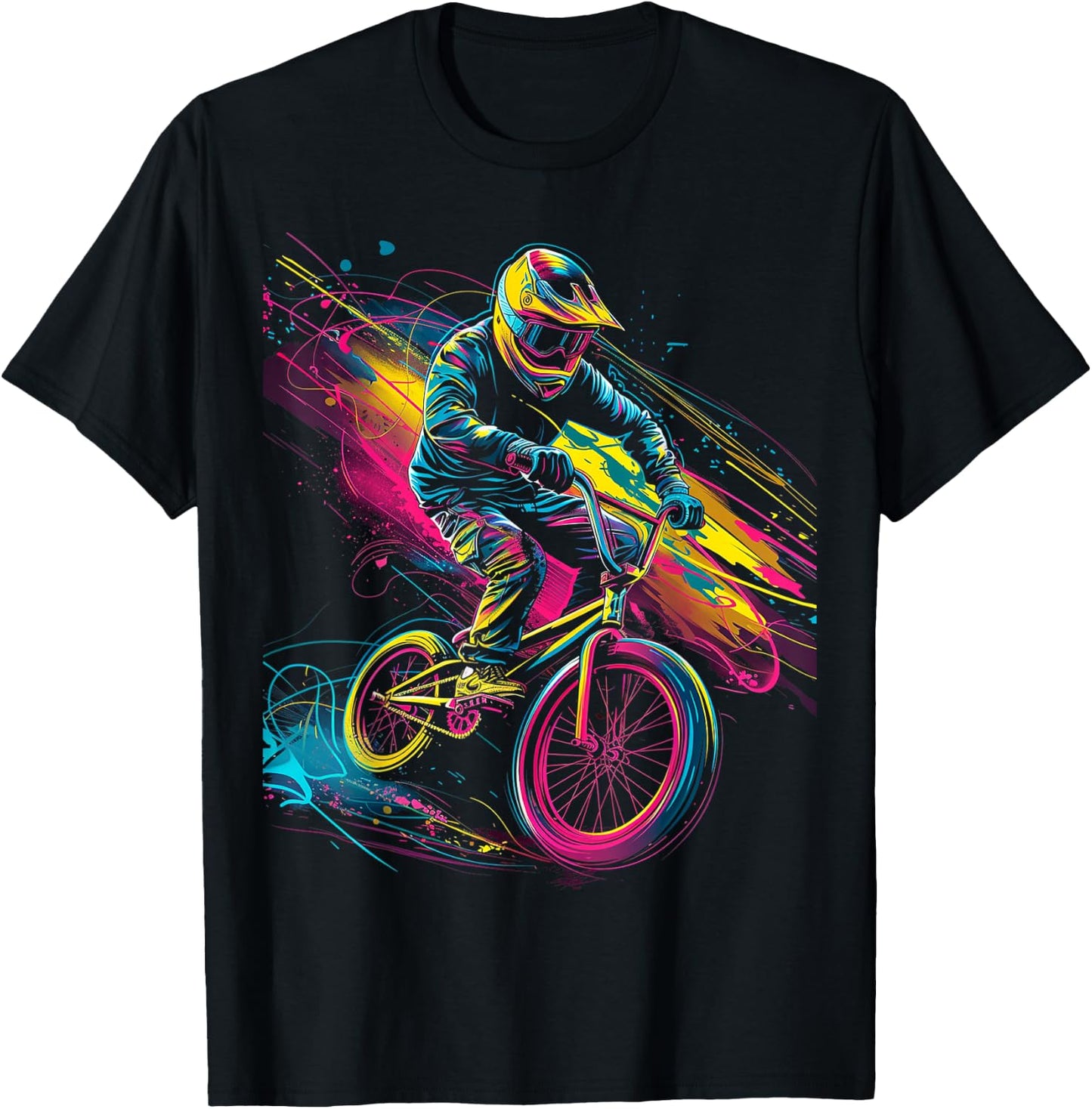 BMX Dirt Neon T-Shirt - T-Shirt | Black