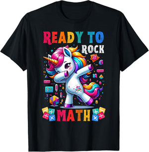 Student back to School Math Squad Kids Girls Smarter Unicorn T-Shirt - T-Shirt | Black