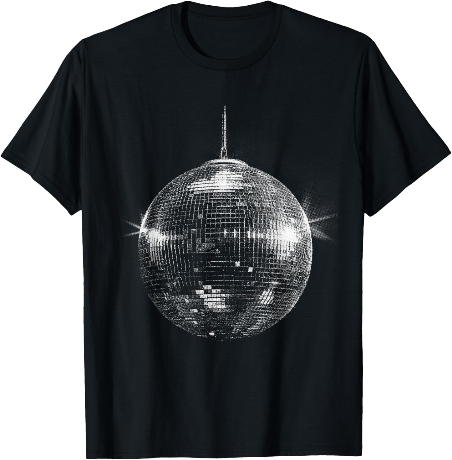 Retro Mirror Ball Disco Design T-Shirt - T-Shirt | Black