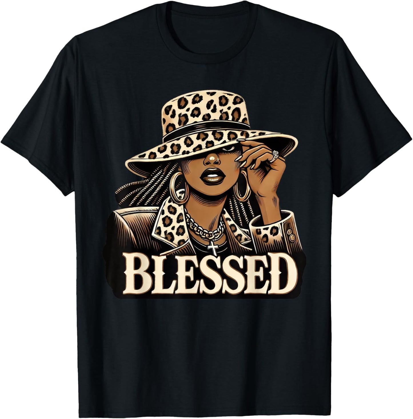 Blessed Black Cowgirl Western Swag African Christian Woman T-Shirt - T-Shirt | Black