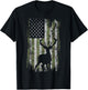 Camo USA Flag Deer Elk Buck Camoflage Hunting For a Hunter T-Shirt - T-Shirt | Black