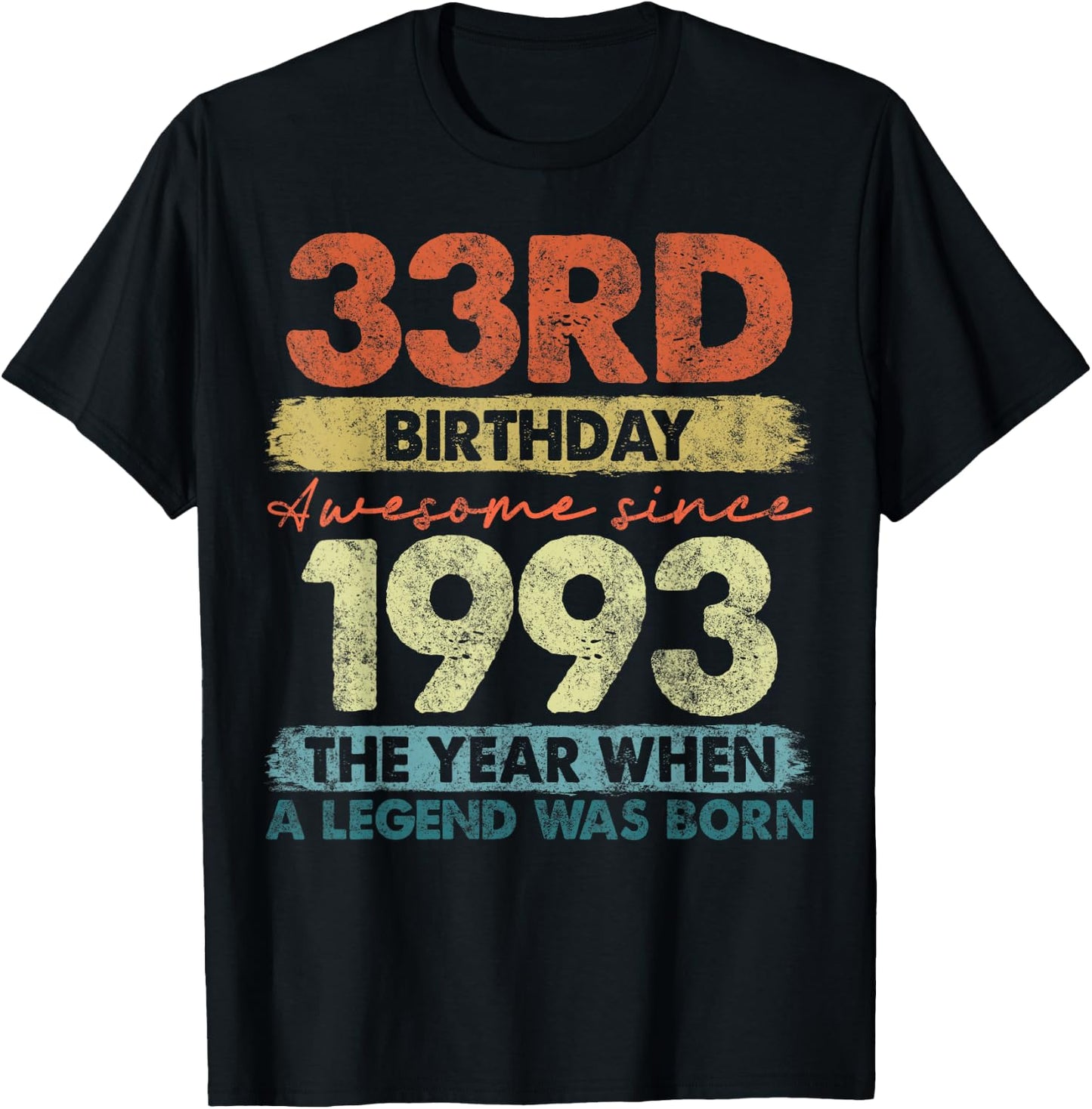 33 Year Old Gifts Vintage 1993 Limited Edition 33rd Birthday T-Shirt - T-Shirt | Black